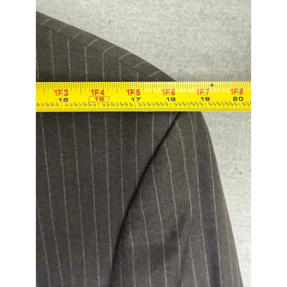 John W. Nordstrom Loro Piana Super 110s Wool Pinstripe Suit 44L 35x29 Gray